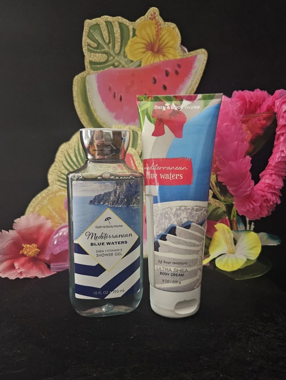 NWT Bath & Body Works Mediterranean Blue Waters 2-piece Set - Blue, White